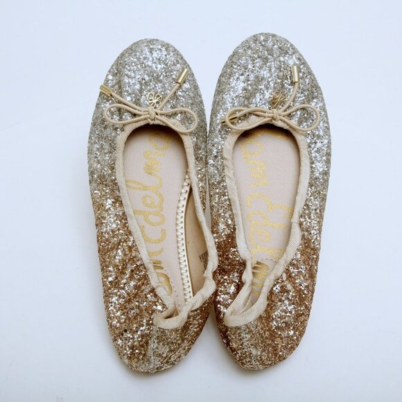 NWT Sam Edelman Felicia Gradient Silver Gold Flats - Picture 9 of 12